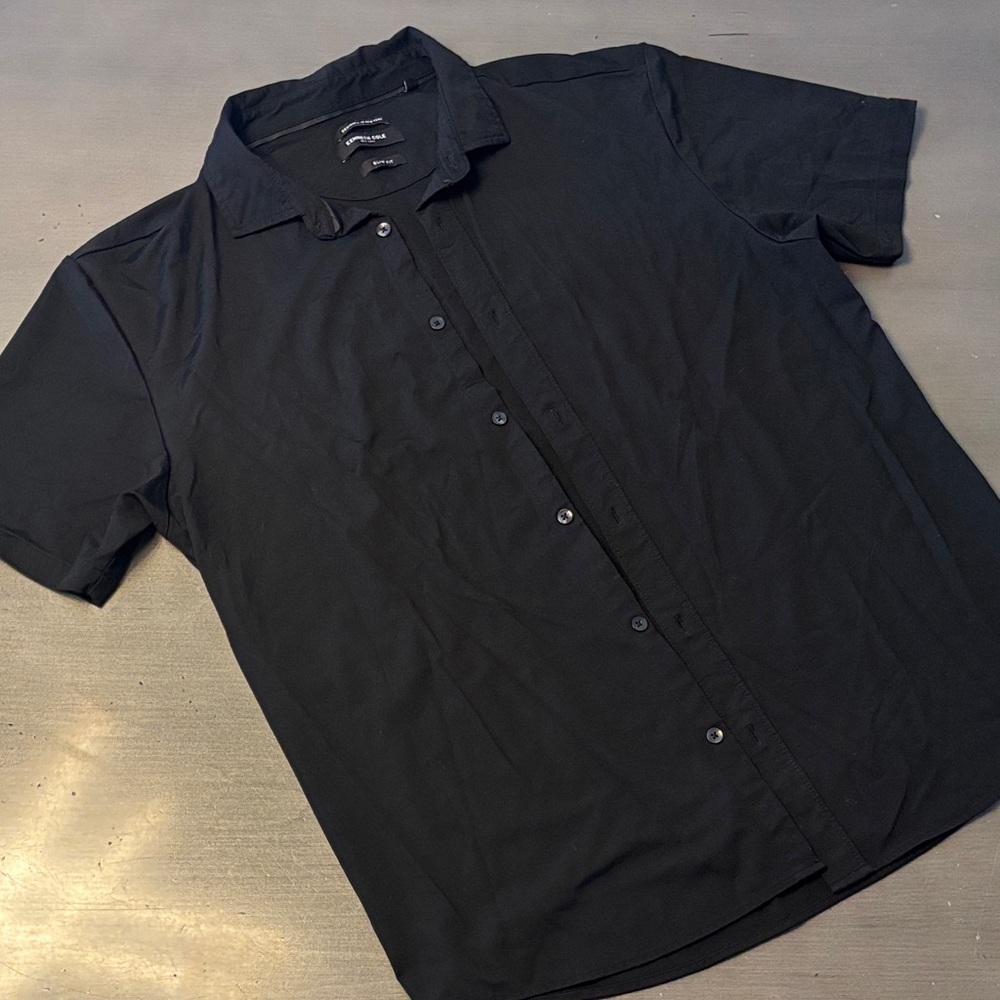 Kenneth Cole Men's Black Casual Button Down Shirt